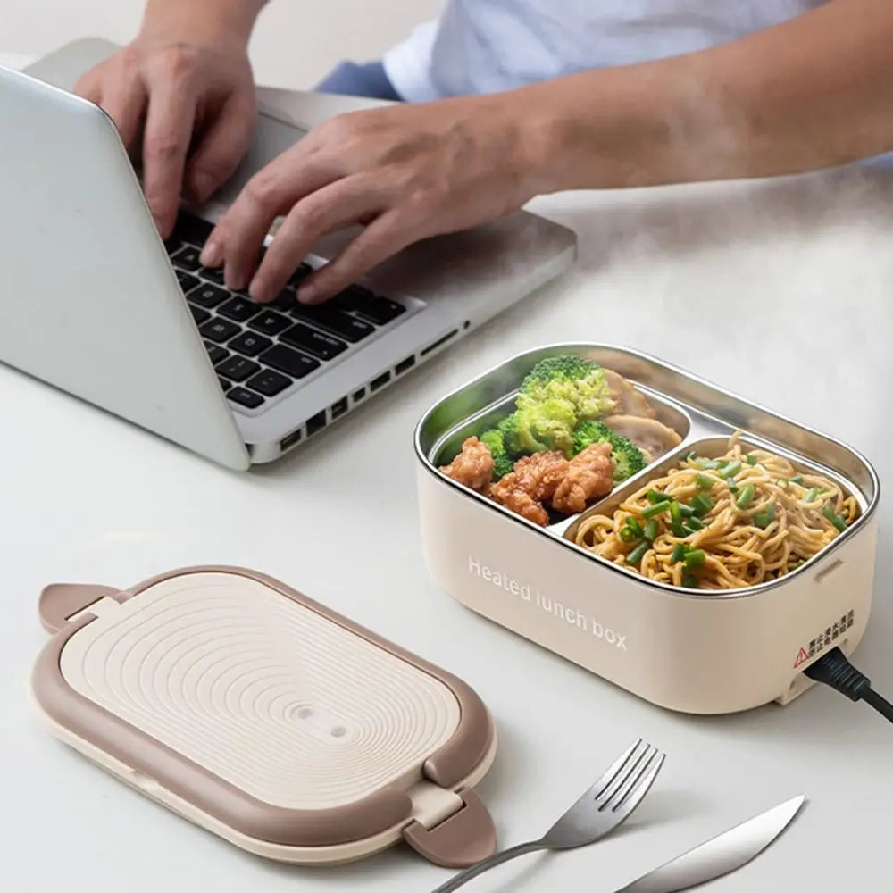 304 Stainless Electric Lunch Box – Plug-In 1 L Constant-Temperature Food Warmer