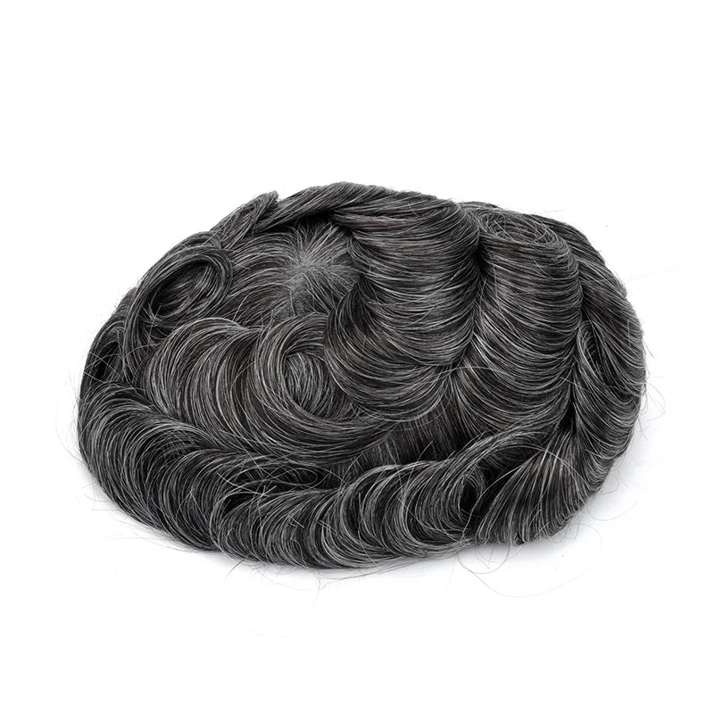 Topunique Full Swiss Lace Men's Toupee | 90% Light Density Hair System for Men