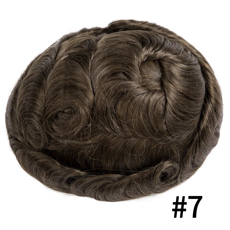 Men's Indian Remy Hair Toupee – Injection PU Skin Base, 120%/130% Density