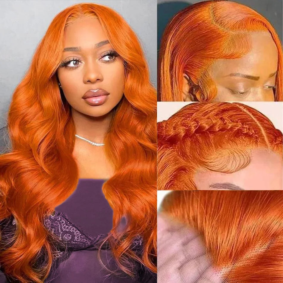 Ginger HD Lace Front Wig 13×6 Body Wave – 250% Density Human Hair (30–38 Inch)