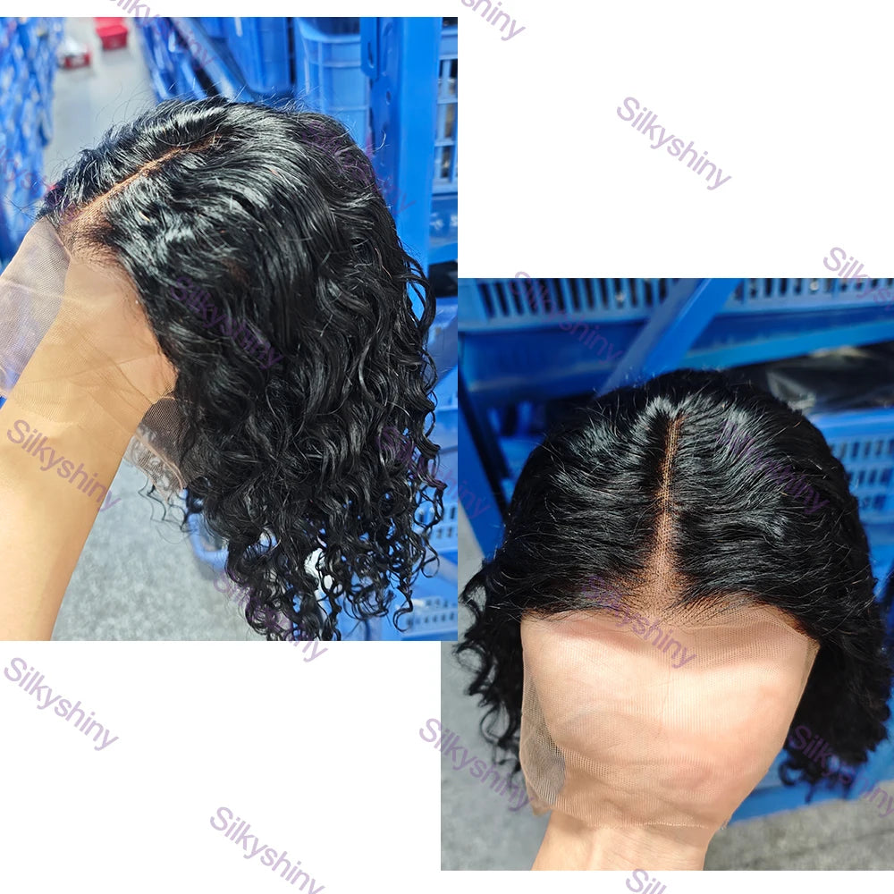 Glueless 13x4 HD Lace Curly Bob Wig 100% Human Hair Pre-Plucked Natural Hairline Short Curly Wig