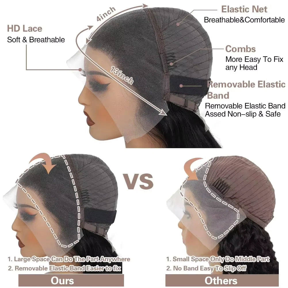 30" 1B/27 Ombre Body Wave Human Hair 13x4 HD Lace Front Wig