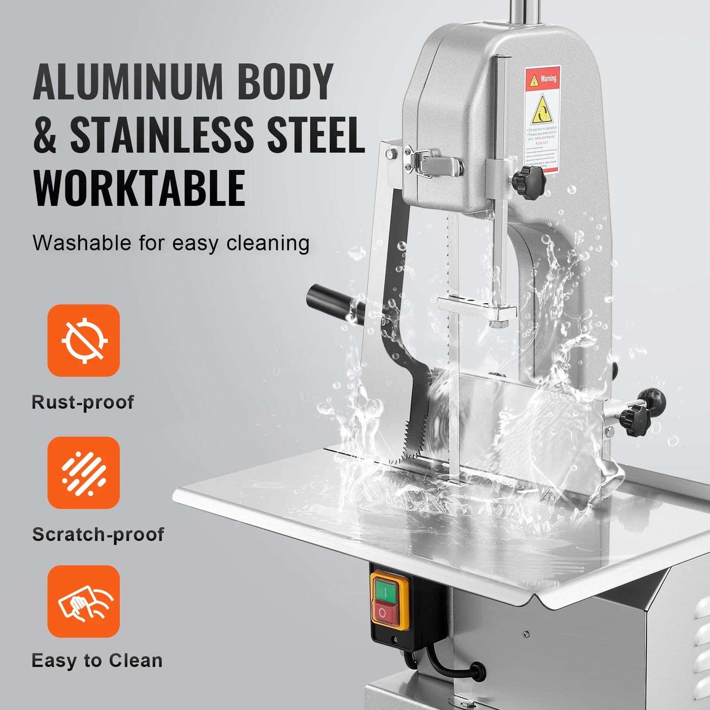 SucceBuy Commercial Meat Bandsaw 1800W – Stainless Steel Bone & Fish Cutter