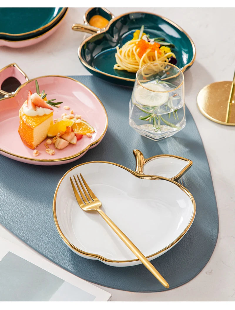 Jucaica Rosh Hashanah Apple Honey Dish – Ceramic Dessert Plate Set