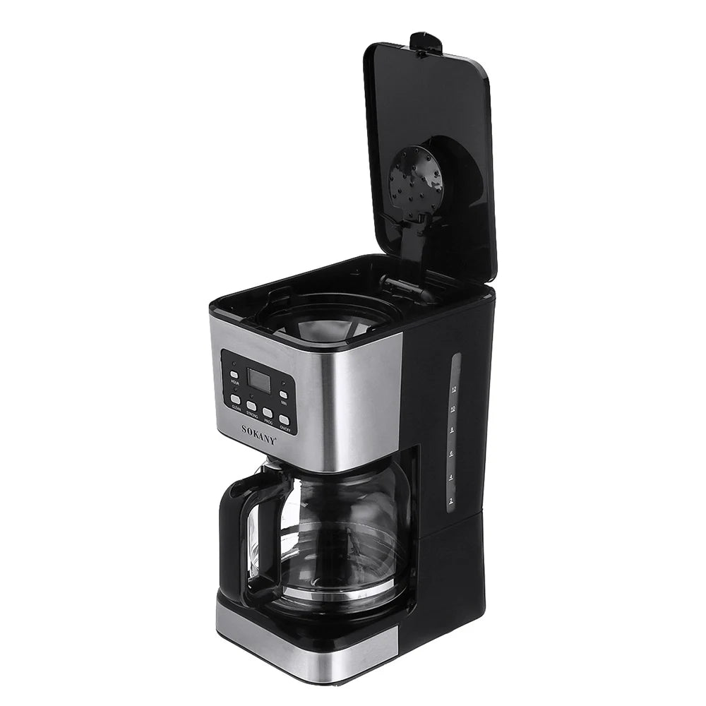 SK 950W Electric Drip Coffee Maker — Semi-Automatic Stainless Steel Machine for Home & Office