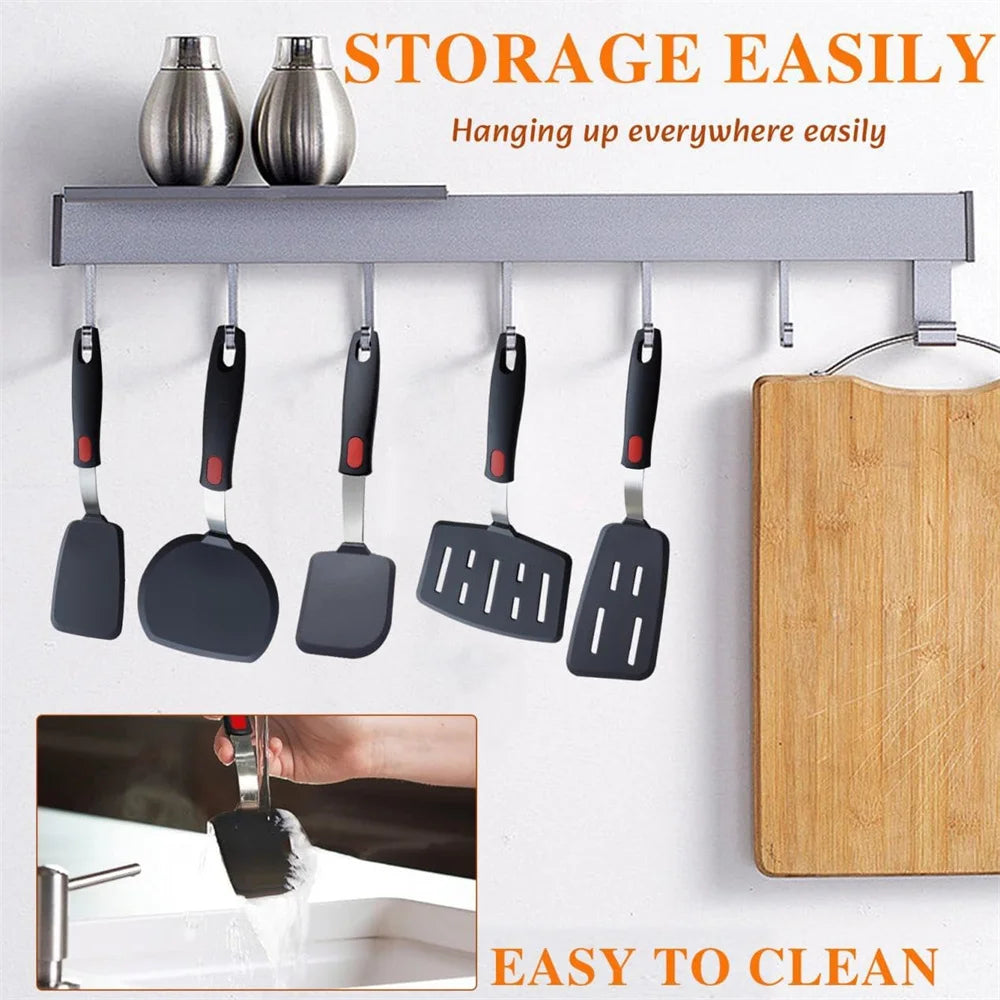 High-Temperature Silicone Spatula – Non-Stick Frying Turner with Spring Steel Core