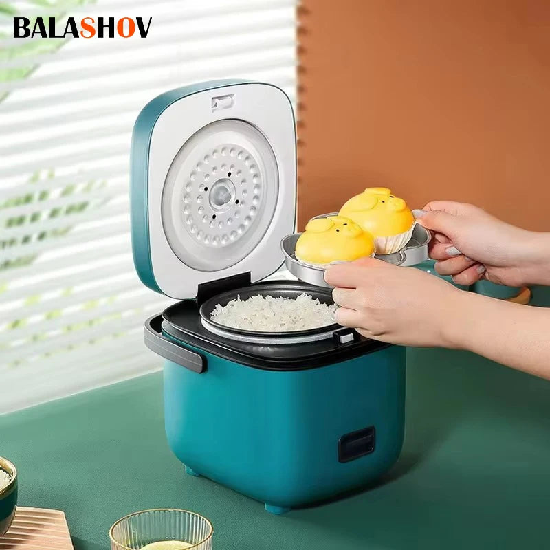 Mini Rice Cooker 1.2L – Compact Electric Steamer for 1–2 People