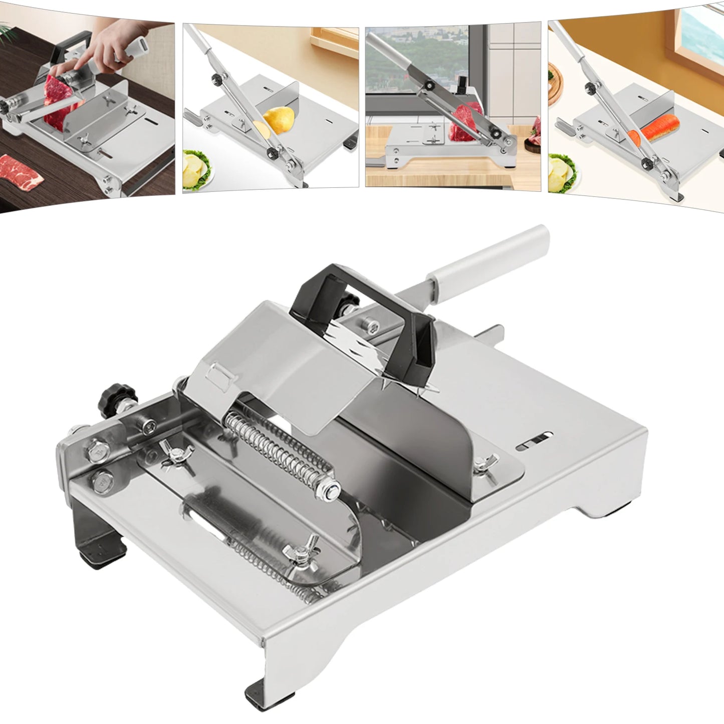 Manual Frozen Meat Slicer,Stainless Steel Meat Cutter,Meat Chopper Slicer Suitable for Meat,Vegetables,Frozen Meat