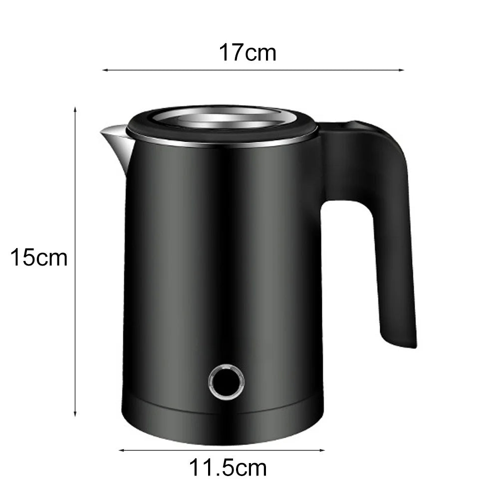Smart Travel Electric Kettle 500ML – Portable Stainless Steel Water Boiler for Tea & Coffee