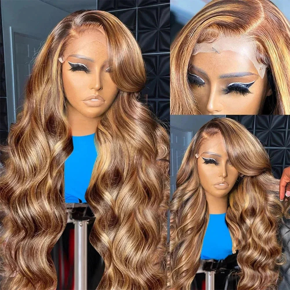 Body Wave Highlight 13x6/13x4 HD Lace Front Wig (Brazilian Human Hair, 30 Inch)