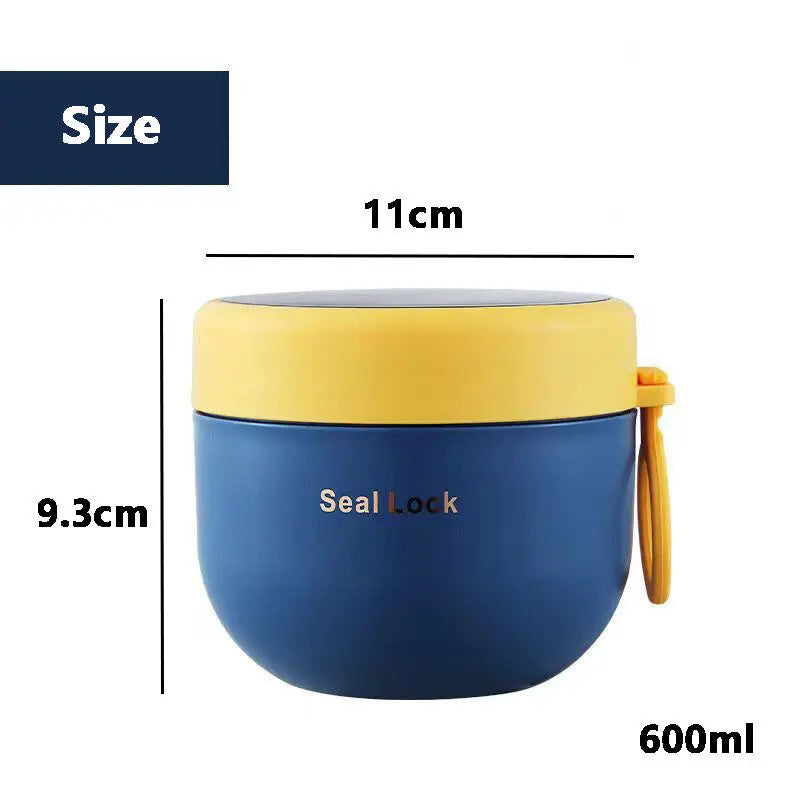 Stainless Steel Thermal Lunch Box – Vacuum Insulated Soup Jar with Spoon, Portable Bento for Kids & Adults