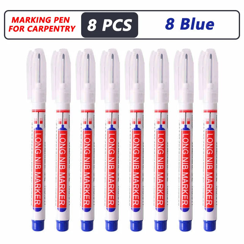 Professional Deep Hole Long Nib Marker Pen for Wood, Metal & Tile — Waterproof Carpenter Tool (20mm Nib)