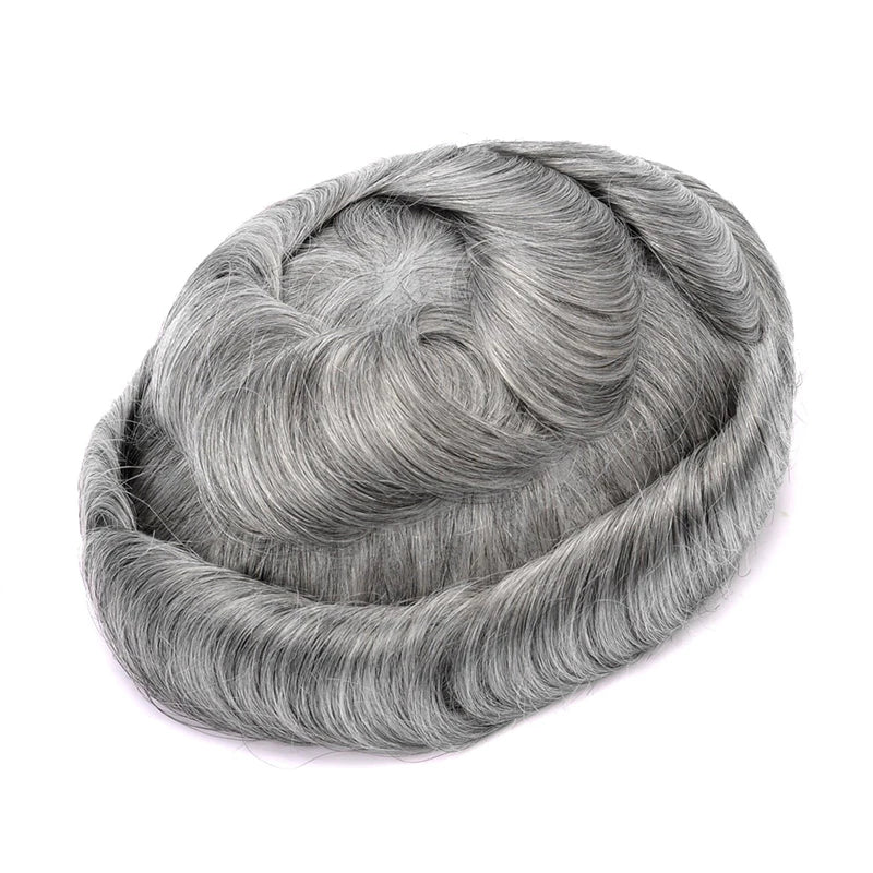Topunique Full Swiss Lace Men's Toupee | 90% Light Density Hair System for Men