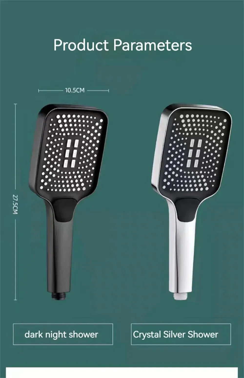 Adjustable 3-Mode Rainfall Shower Head | High-Pressure Water-Saving Handheld Shower – Gold Finish