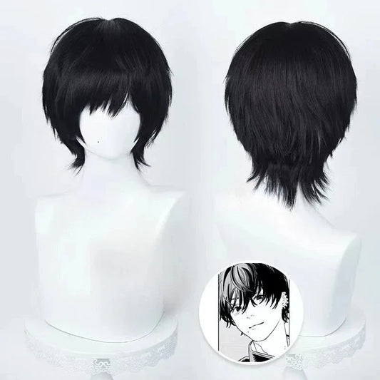 Chainsaw Man Yoshida Hirofumi Cosplay Wig – Short Black Straight Synthetic Hair