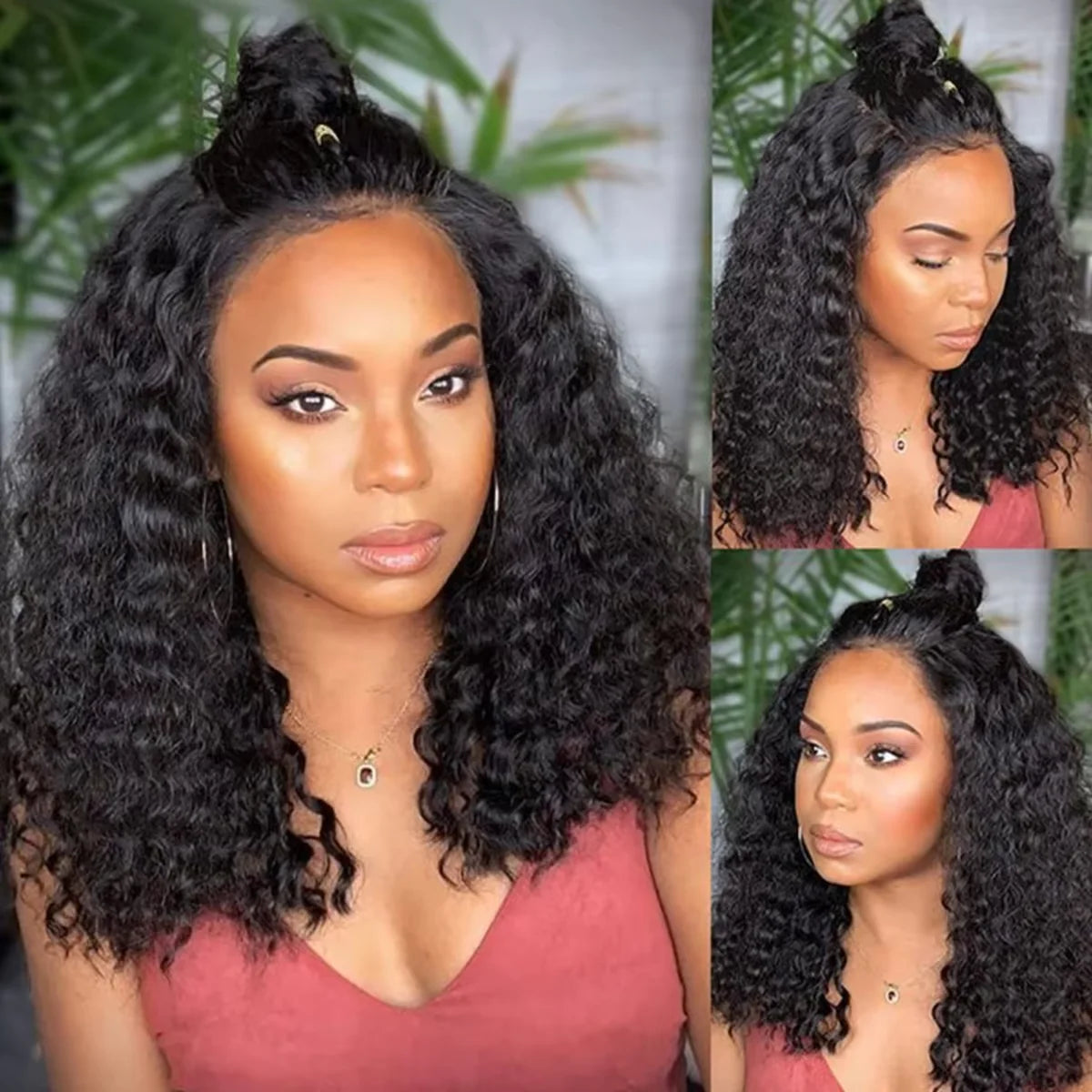 1B Natural Jerry Curly Bob 13x4 HD Lace Front Wig (Virgin Human Hair, 250% Density, 4–16")