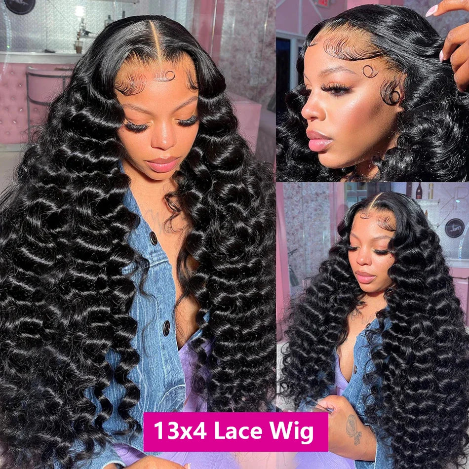 200% Density Loose Wave 13x6 HD Lace Front Wig (13x4 Option) – Brazilian Remy Human Hair, 30–40 Inch