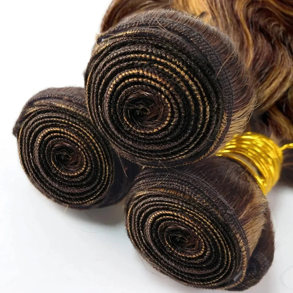 16A Brazilian Highlight Ombre Body Wave Virgin Hair Bundles (Unprocessed, Double Weft, Weave Extensions)