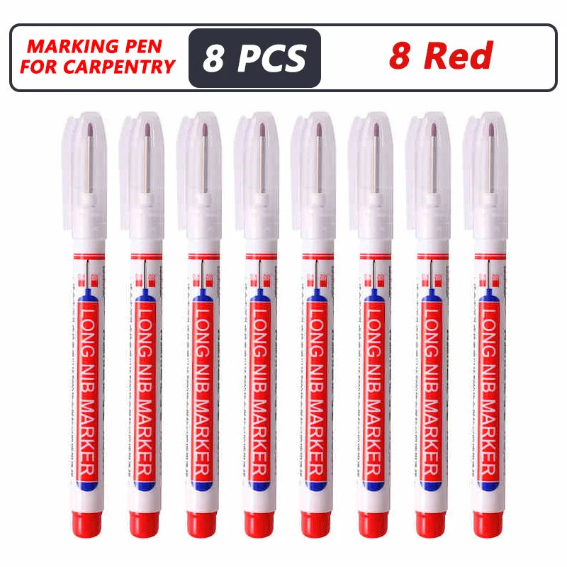 Professional Deep Hole Long Nib Marker Pen for Wood, Metal & Tile — Waterproof Carpenter Tool (20mm Nib)