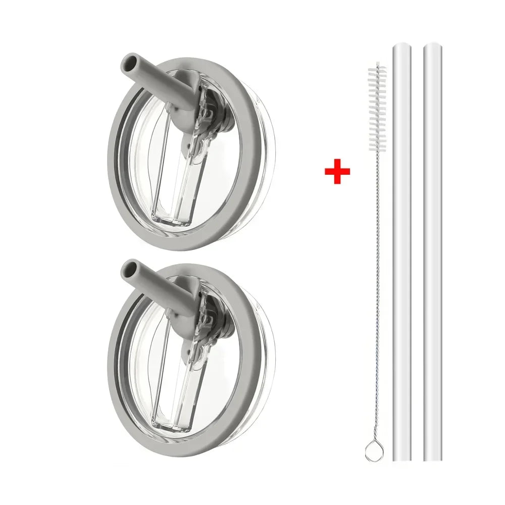 40oz Flip Straw Leak-Proof Lid – Replacement Tumbler Cover Compatible with Stanley Cup