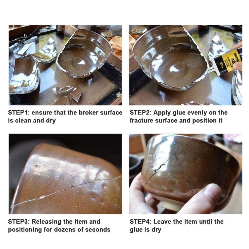 Epoxy Resin AB Glue – Waterproof Fast Adhesive for Wood, Metal & Plastic Repair (4/25ml)