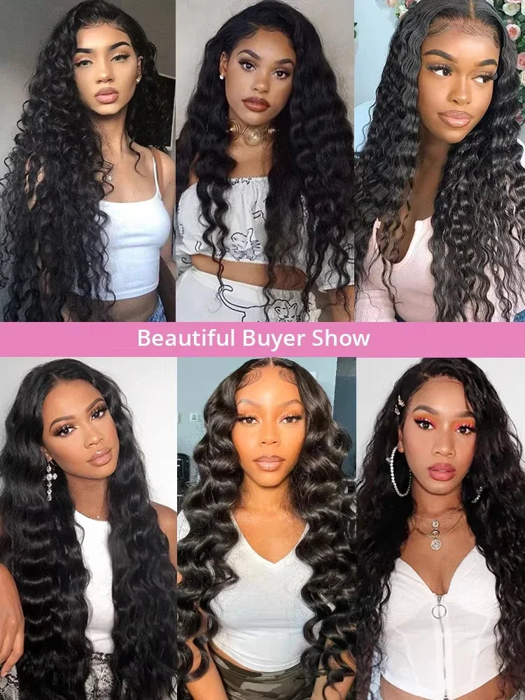 200 Density 30 40 Inch 13x6 Hd Lace Frontal Wig Loose Wave Wig Curly Human Hair WigsWave Human Hair Wig Brazilian Loose Deep
