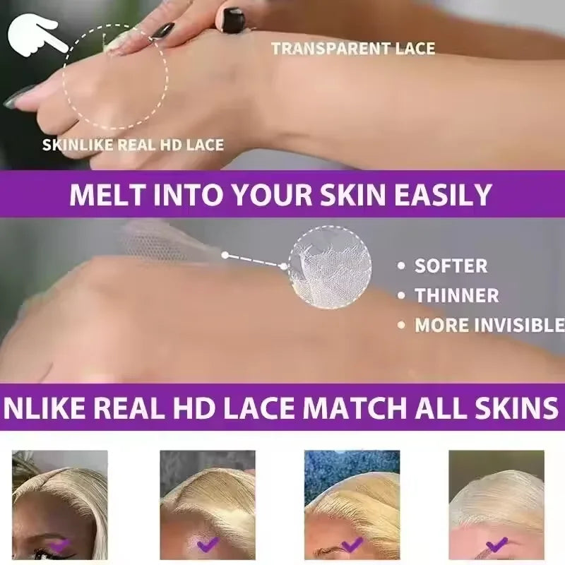 30-46 Inch 613 Honey Blonde Bone Straight HD Lace Front Human Hair Wig (13x6/13x4)