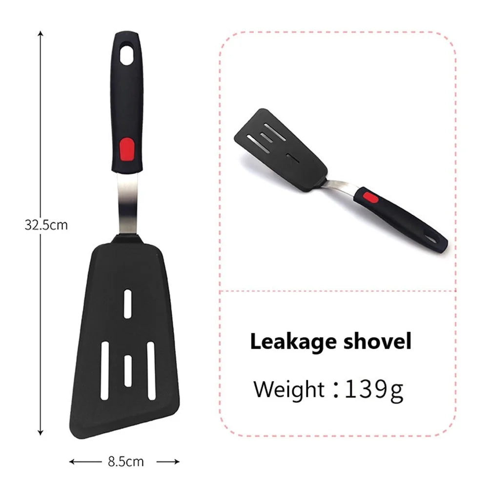 High-Temperature Silicone Spatula – Non-Stick Frying Turner with Spring Steel Core