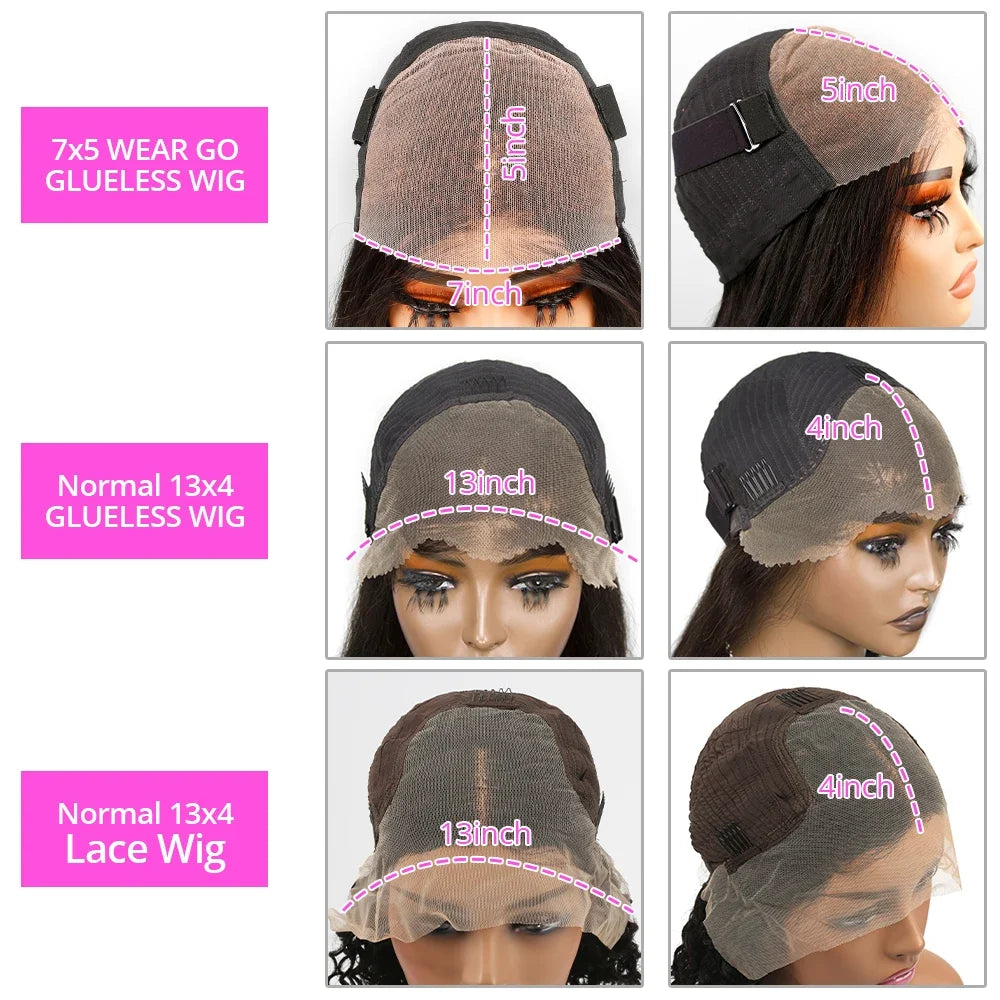 13x4 Wear & Go Glueless Straight Bob Wig – 99J Burgundy Red Human Hair