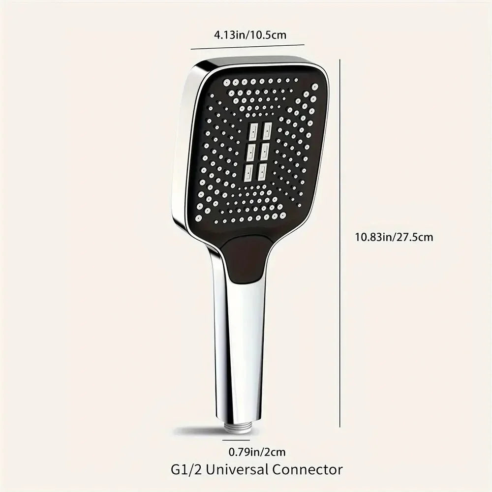 Adjustable 3-Mode Rainfall Shower Head | High-Pressure Water-Saving Handheld Shower – Gold Finish