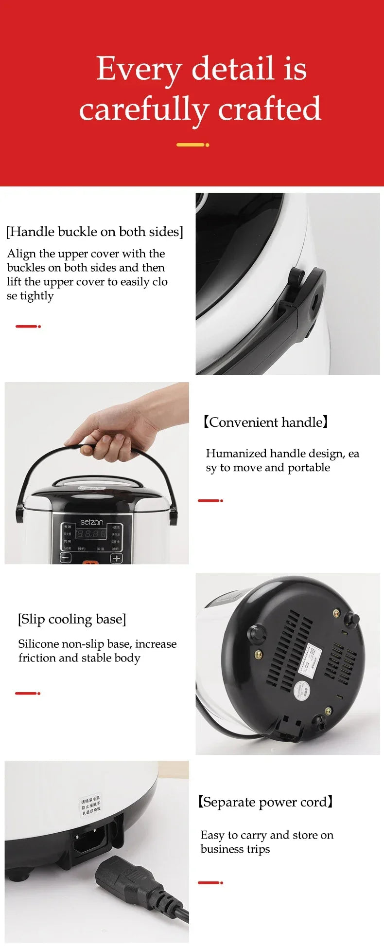 Portable 2L Car Rice Cooker – 12V/24V Electric Multi-Cooker for Soup, Porridge & Steamed Meals