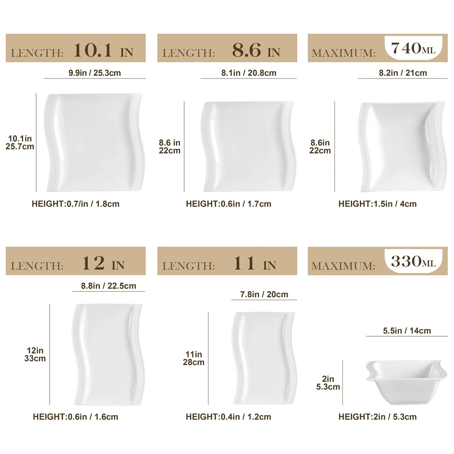 MALACASA Flora Porcelain Dinner Set – 26-Piece Elegant Tableware for 6 People