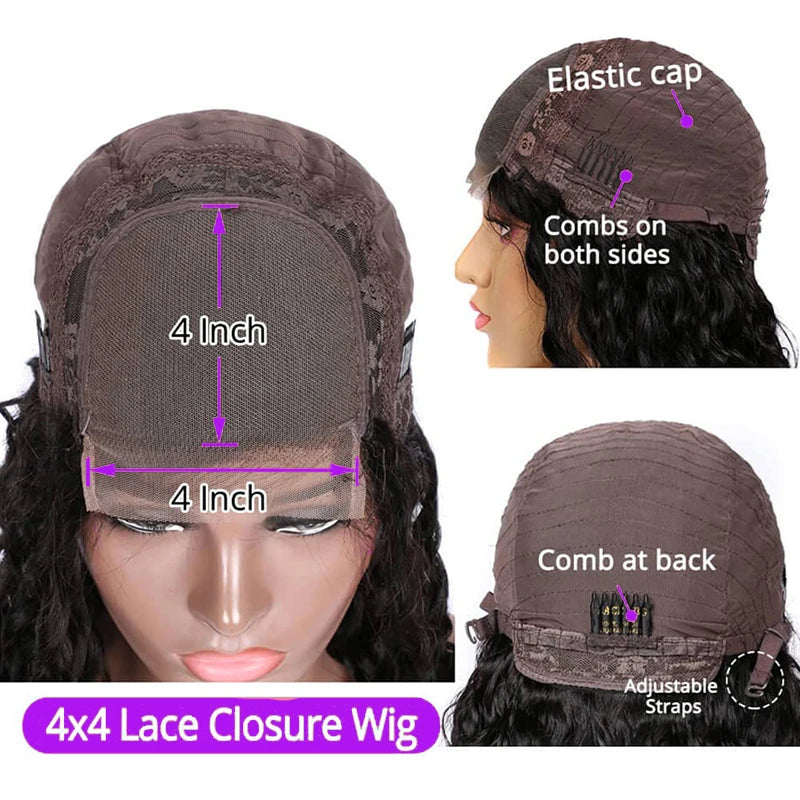 99J Burgundy Short Curly Bob HD Lace Wig (13x4 / 4x4) – Brazilian Remy Human Hair, 200% Density (4–16")