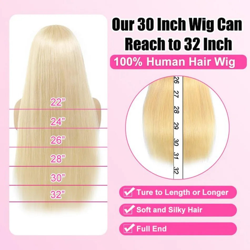 613 Blonde 13x6 HD Lace Frontal Body Wave Human Hair Wig – 40 Inch, 230% Density