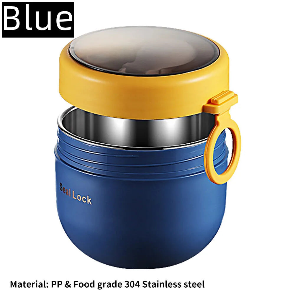 Stainless Steel Thermal Lunch Box – Vacuum Insulated Soup Jar with Spoon, Portable Bento for Kids & Adults