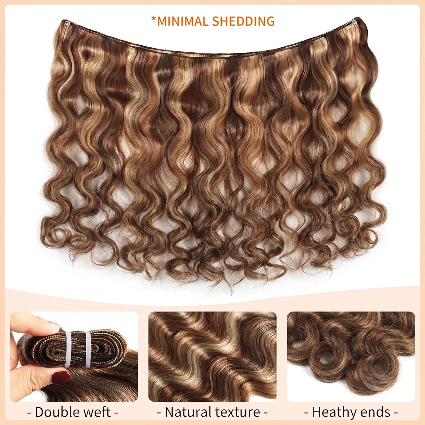 Highlight Ombre Body Wave Hair Bundles | 100% Brazilian Remy Human Hair | #613 & 4/27 | 16-34 Inch