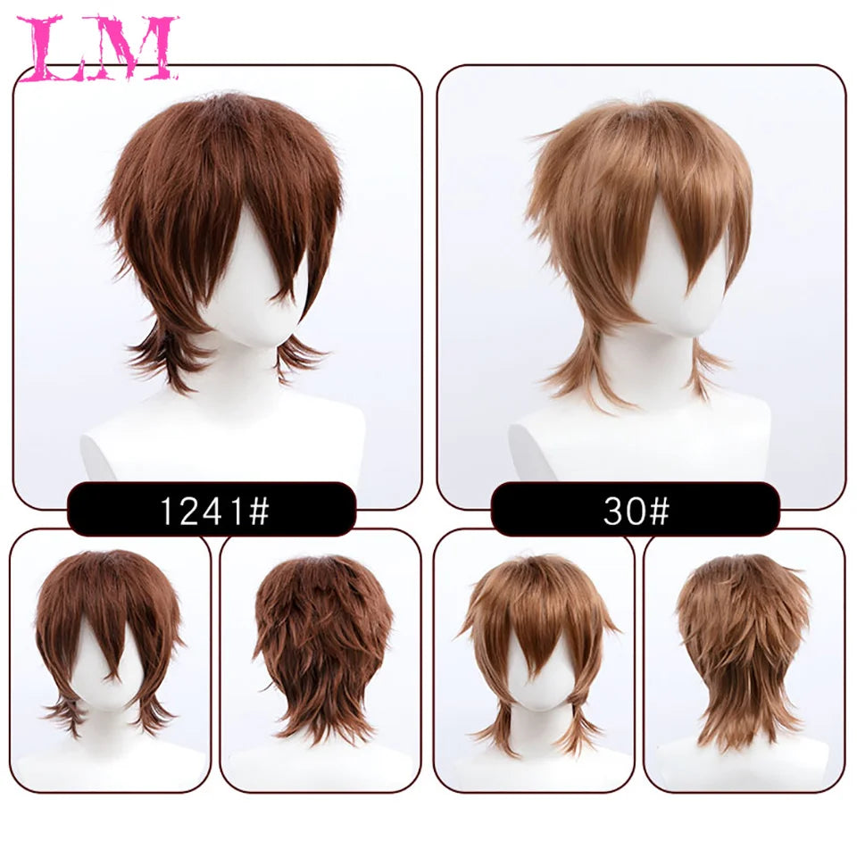 Wolf Cut Synthetic Wig with Bangs – Choppy Layered Style for Men & Women