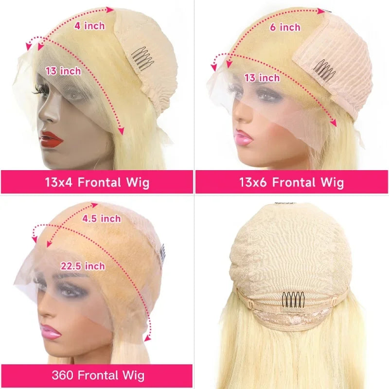 613 Blonde Body Wave Lace Frontal Wig – 13x4 / 13x6 / 360 HD Lace, 200/250/300 Density
