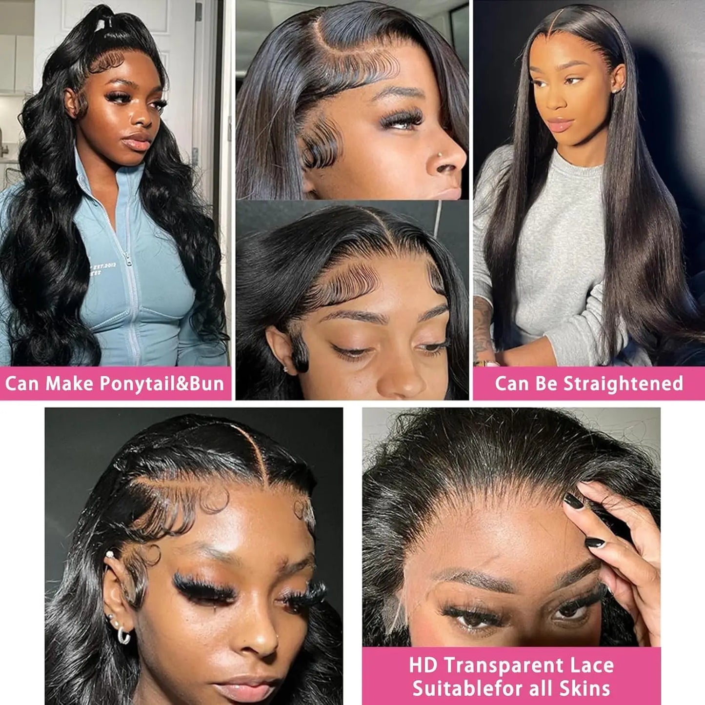 32–36 Inch Body Wave 13x6 HD Lace Front Human Hair Wig – 200% Density