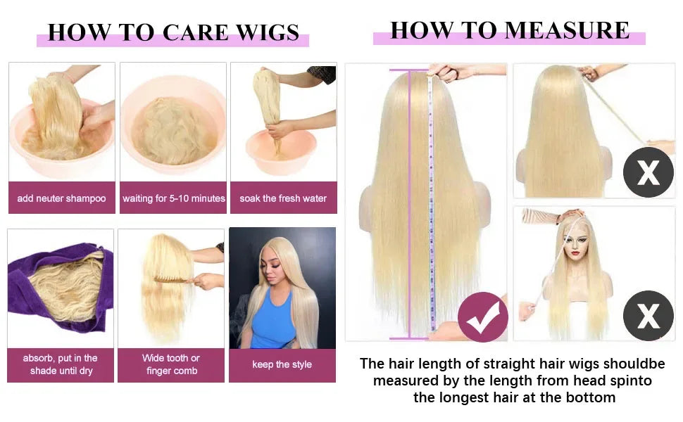 613 Blonde Straight 13x6 HD Lace Front Virgin Brazilian Human Hair Wig