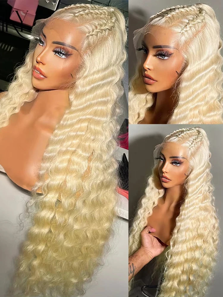613 Blonde Deep Loose Wave HD Lace Frontal Wig – 13x4 / 13x6 Transparent Human Hair Wig