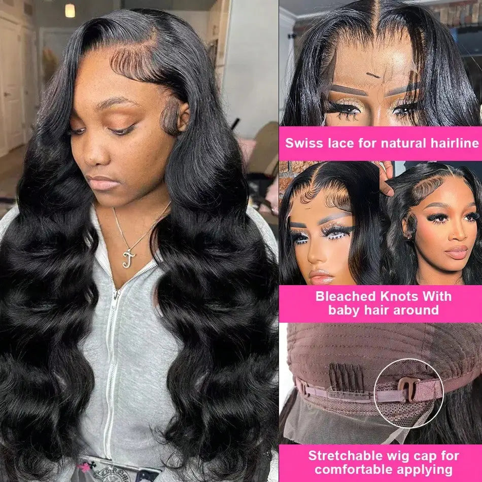 200 Density Brazilian Remy Body Wave Lace Front Wig | Transparent Swiss Lace (13x6 / 13x4)