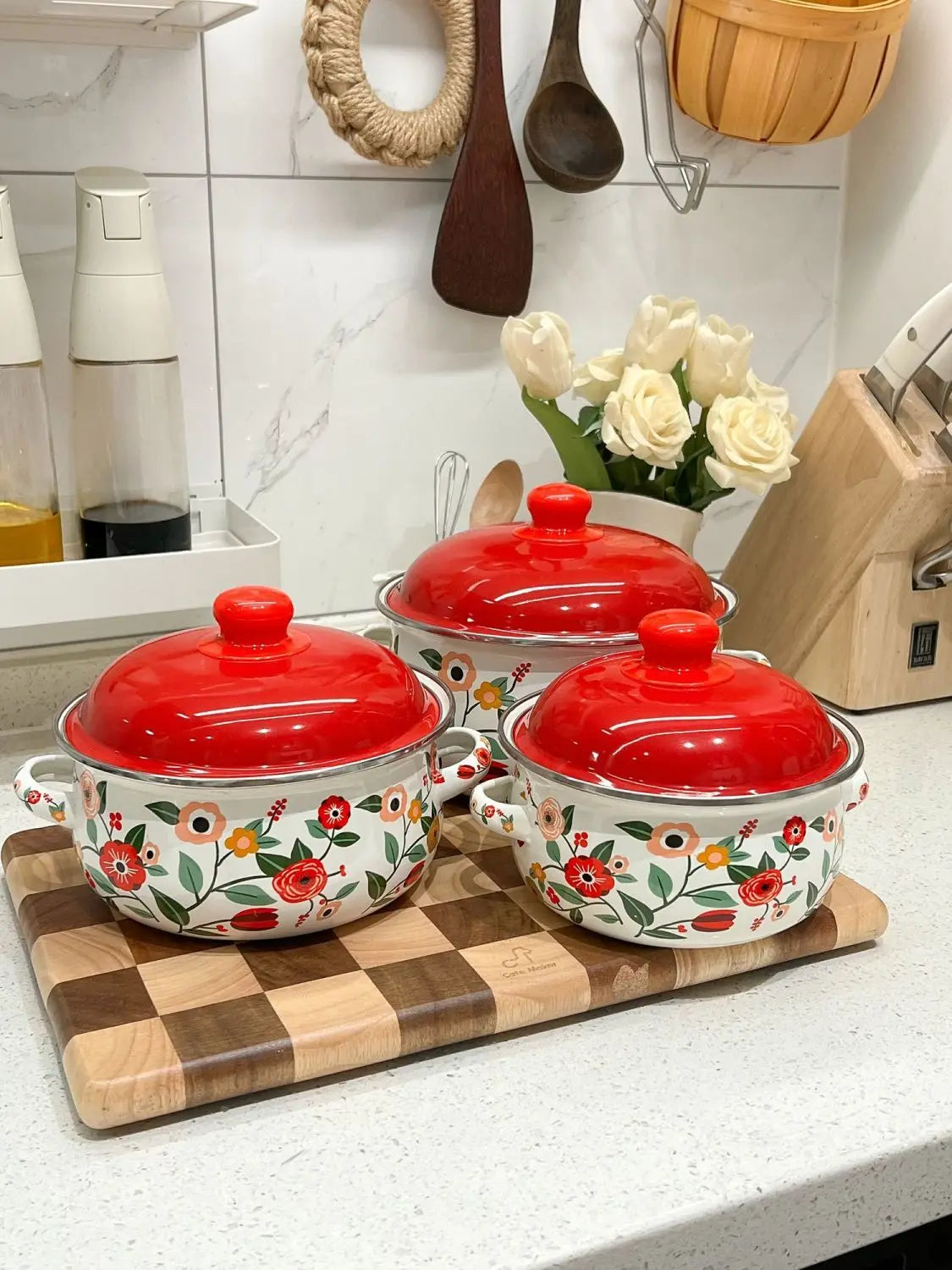 Enamel Stew Pot – Thickened Non-Stick Stock Pot for Soup & Noodles