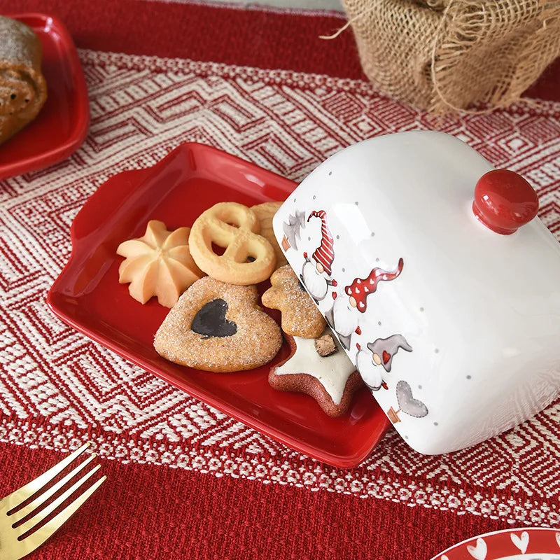 Christmas Ceramic Dinnerware Set – Santa, Snowman, and Tree Plates, Mugs & Bowls for Festive Holiday Table Decor