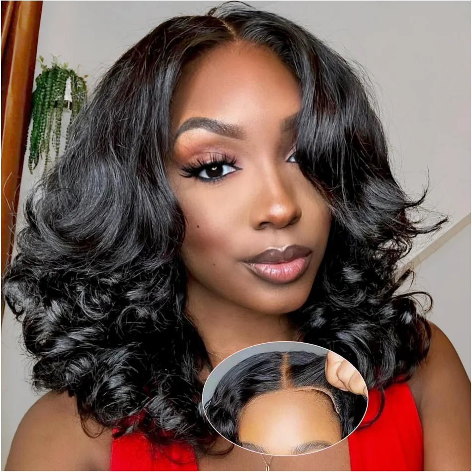 Frolo Bob Wig 5x5 HD Lace Closure Short Glueless Body Wave Human Hair Wig (220 Density, Brazilian Remy, 8–16 Inch)