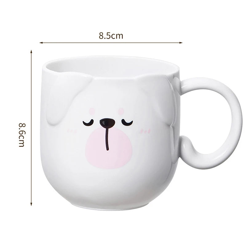 Cute Cat Mouthwash & Toothbrush Cup – Cartoon Plastic Mug for Home & Travel