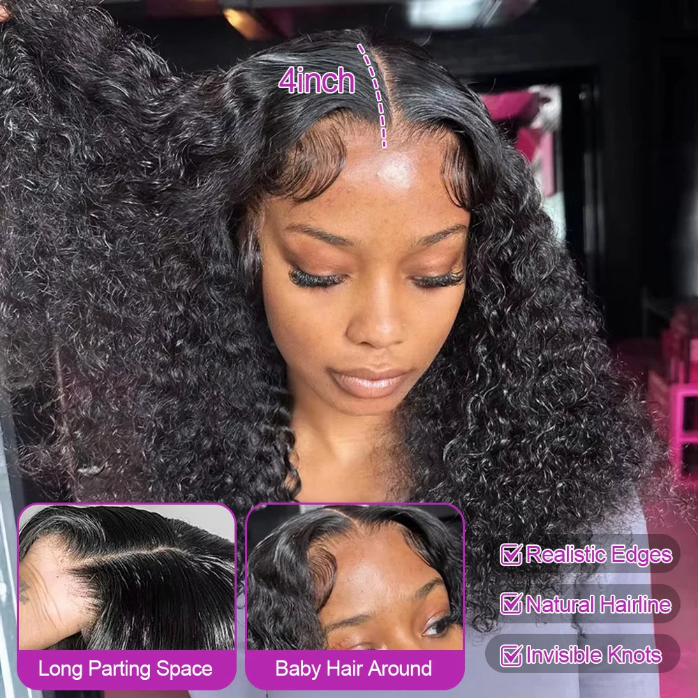 Glueless Deep Wave Bob Human Hair Wig 13x6 Lace Frontal (250% Density)