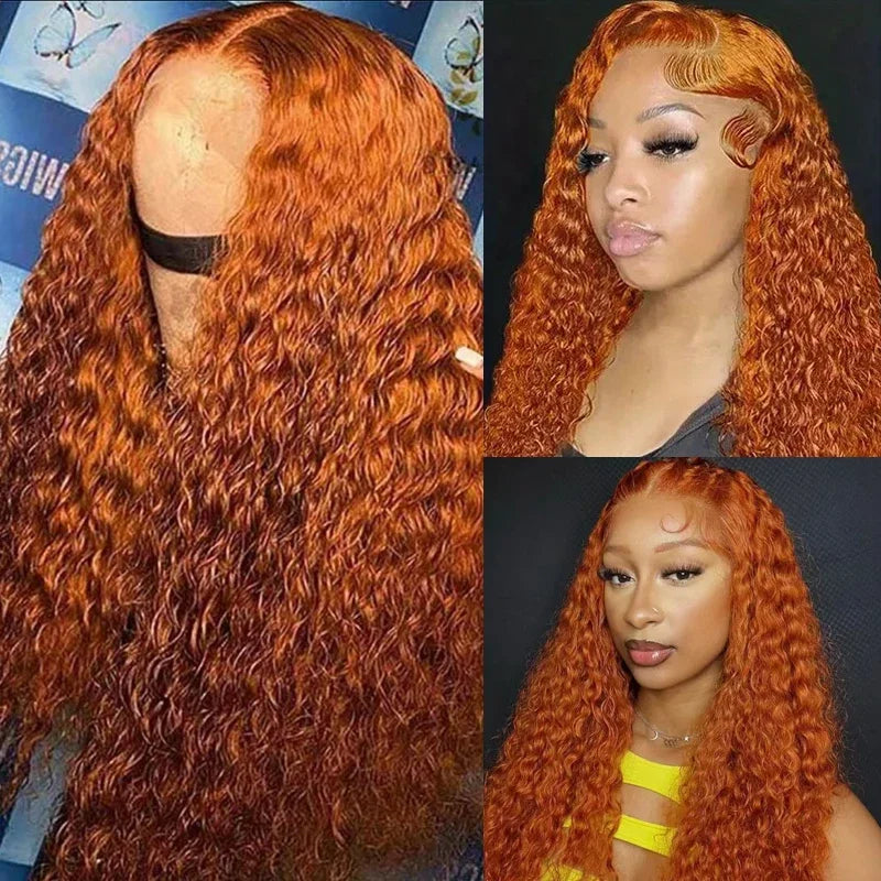 Ginger Deep Wave 13x4 HD Lace Front Wig – 250% Density Long Human Hair Wig (30 inch)