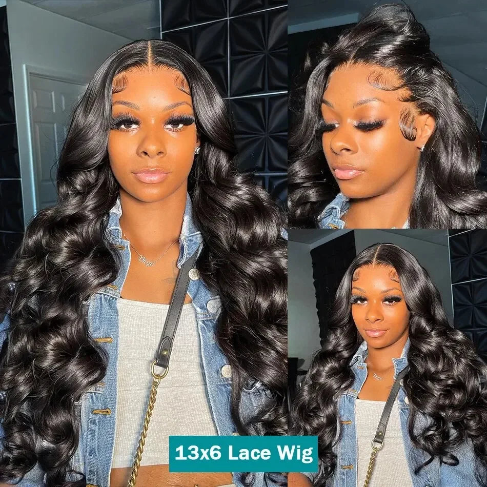 Bling Hair Body Wave 13x6 Lace Front Human Hair Wig (13x4 Option, Transparent Lace, 30–32 Inch, 180% Density)