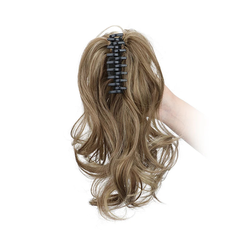 Curly Claw Clip Ponytail Extension | Synthetic Short Curly | 12 Inch | 80g | Black Brown Blonde